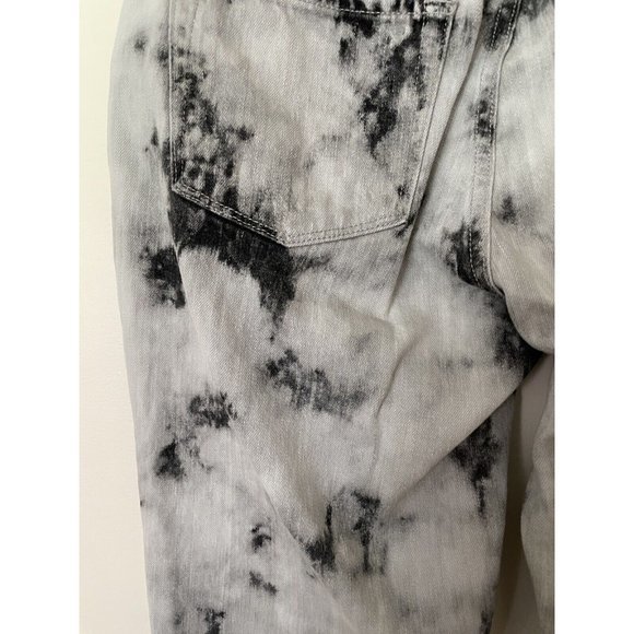 J Brand Aubrey Ankle Jeans Dark Sonic Women's Size 28 Black White Acid Wash Crop - Picture 7 of 12